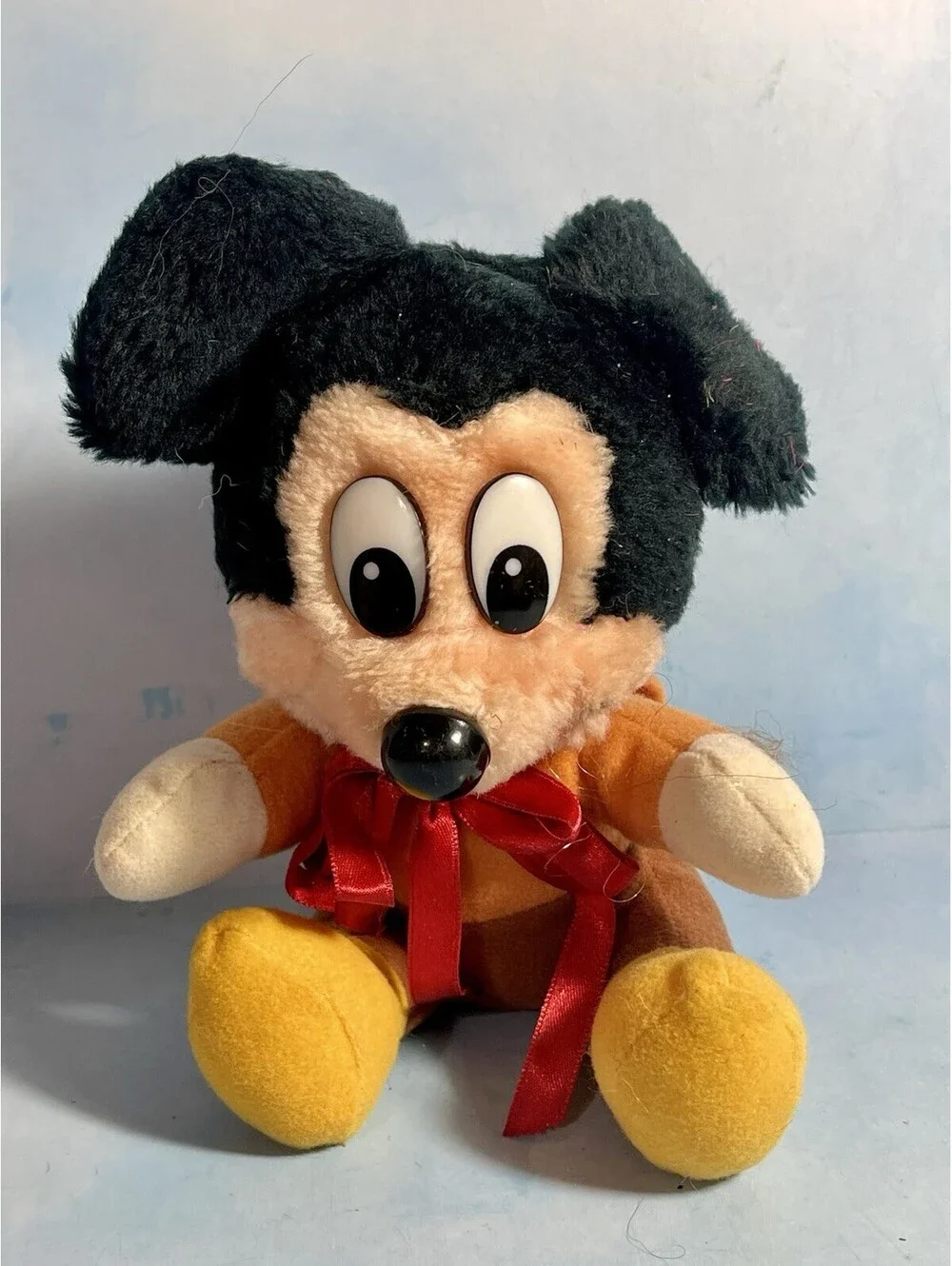 Vintage Mickey Mouse Christmas Carol Plush Doll Holiday Stuffed Toy Disney 8